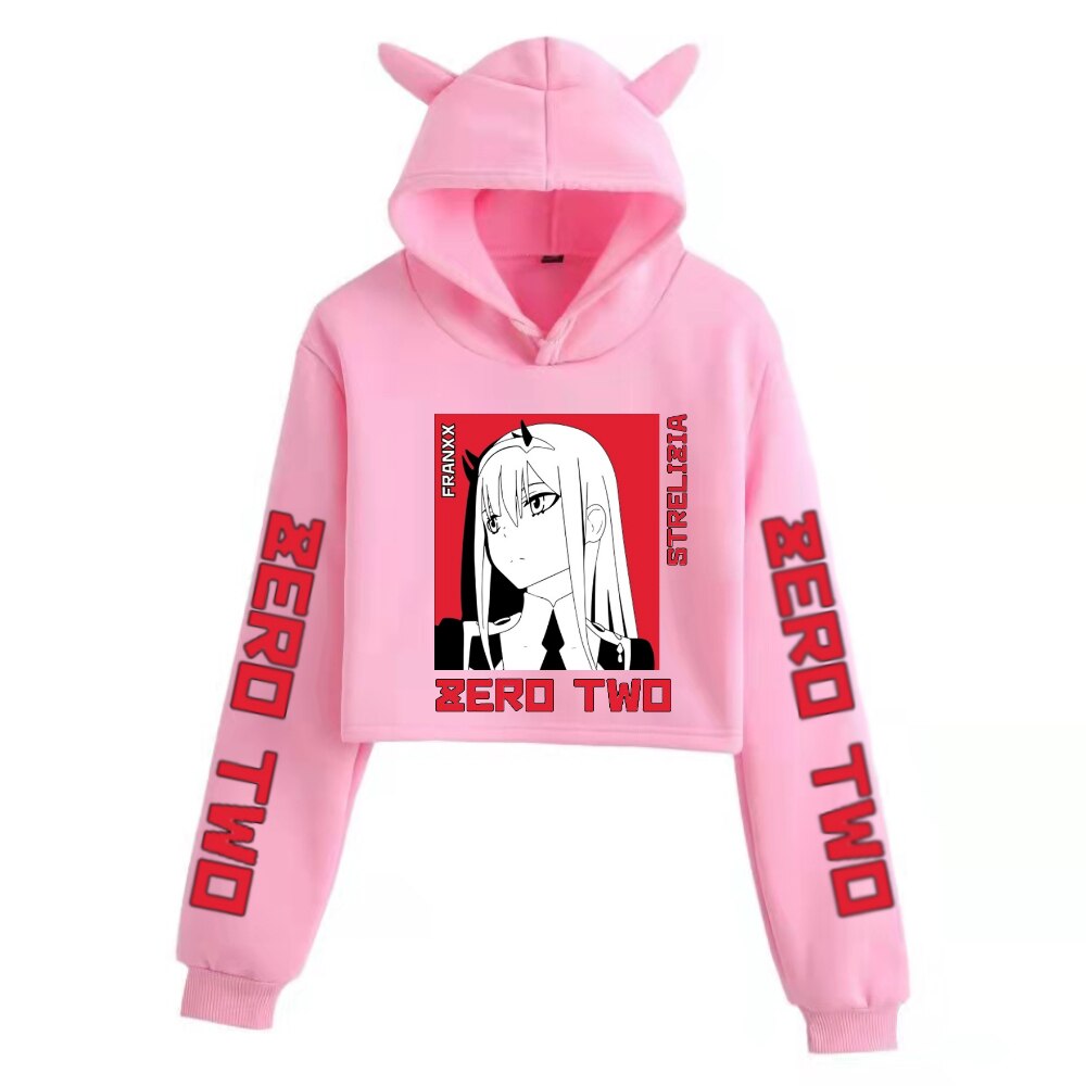 Zero Two Bunny Crop Hoodie