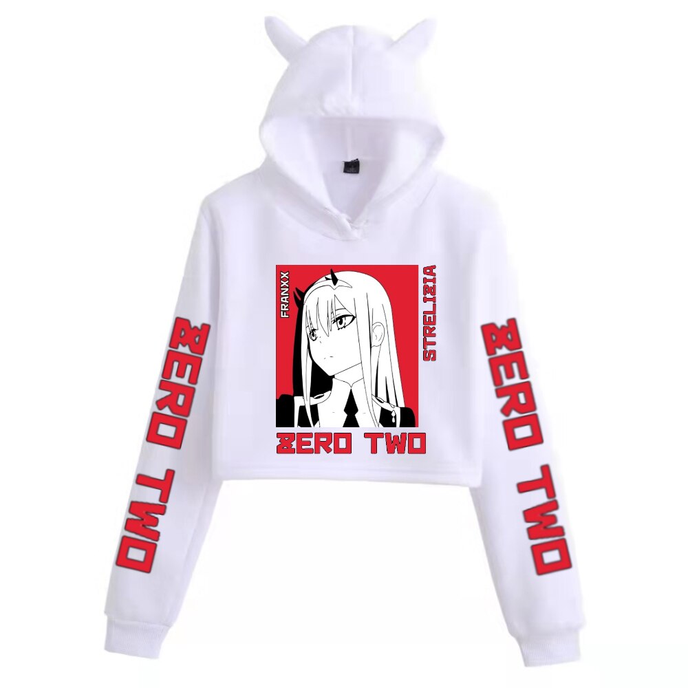 Zero Two Bunny Crop Hoodie